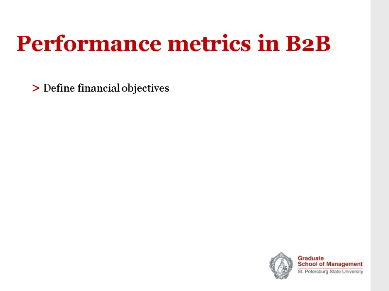 Performance metrics in B2B > Define financial objectives